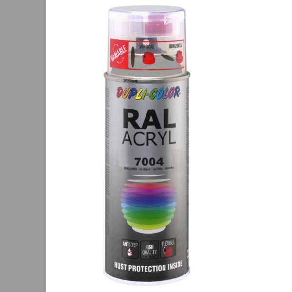 Dupli-Color spuitbus Acryl 400ml Hoogglans RAL 7004