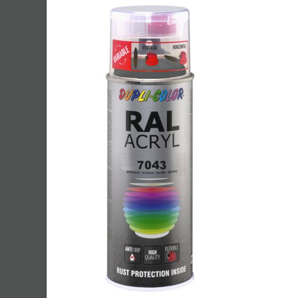 Dupli-Color spuitbus Acryl 400ml Hoogglans RAL 7043
