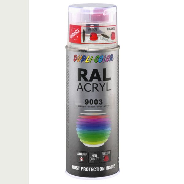 Dupli-Color spuitbus Acryl 400ml Hoogglans RAL 9003