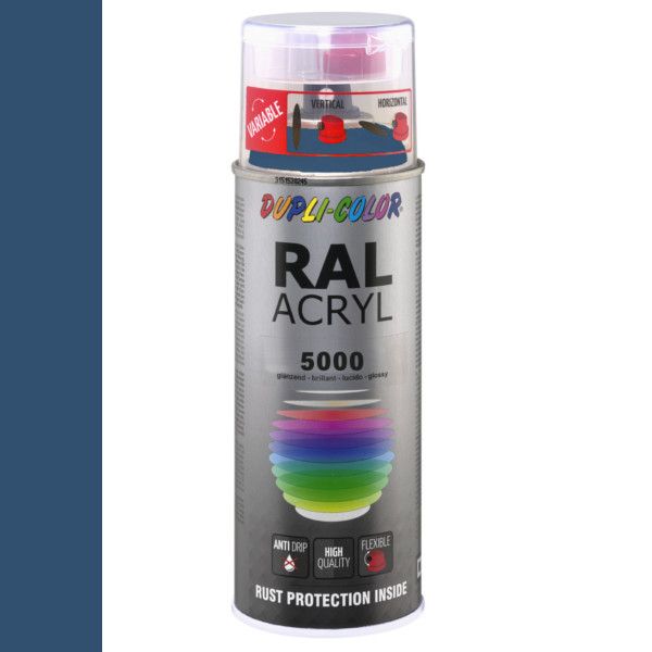 Dupli-Color spuitbus Acryl 400ml Hoogglans RAL 5000