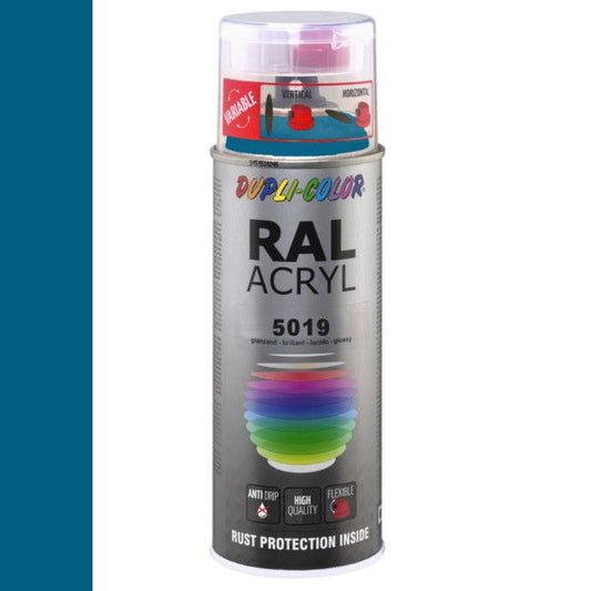 Dupli-Color spuitbus Acryl 400ml Hoogglans RAL 5019