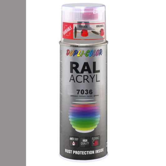 Dupli-Color spuitbus Acryl 400ml Hoogglans RAL 7036