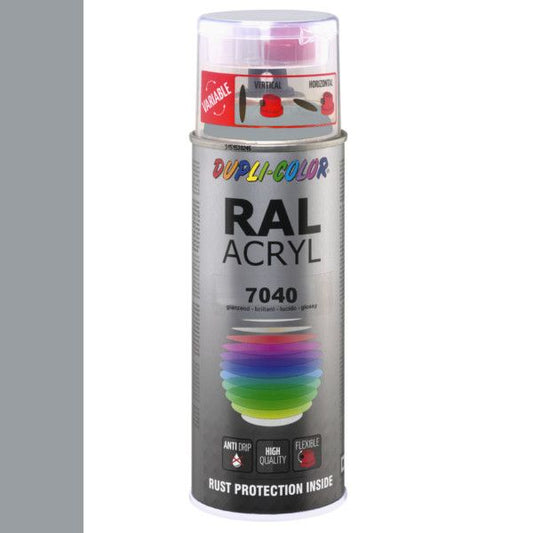 Dupli-Color spuitbus Acryl 400ml Hoogglans RAL 7040