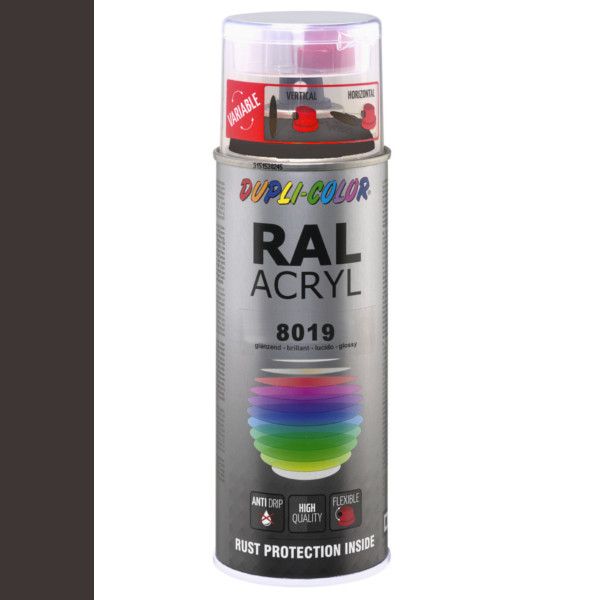 Dupli-Color spuitbus Acryl 400ml Hoogglans RAL 8019