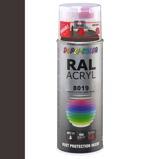 Dupli-Color spuitbus Acryl 400ml Hoogglans RAL 8019