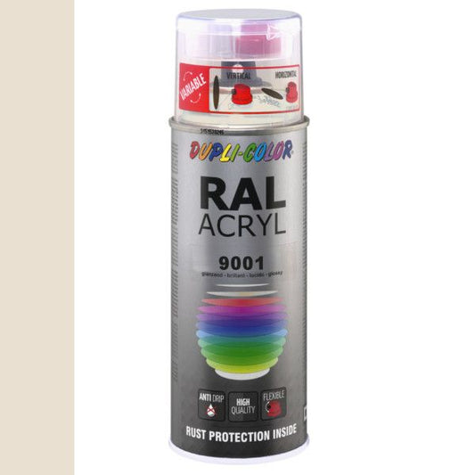 Dupli-Color spuitbus Acryl 400ml Hoogglans RAL 9001